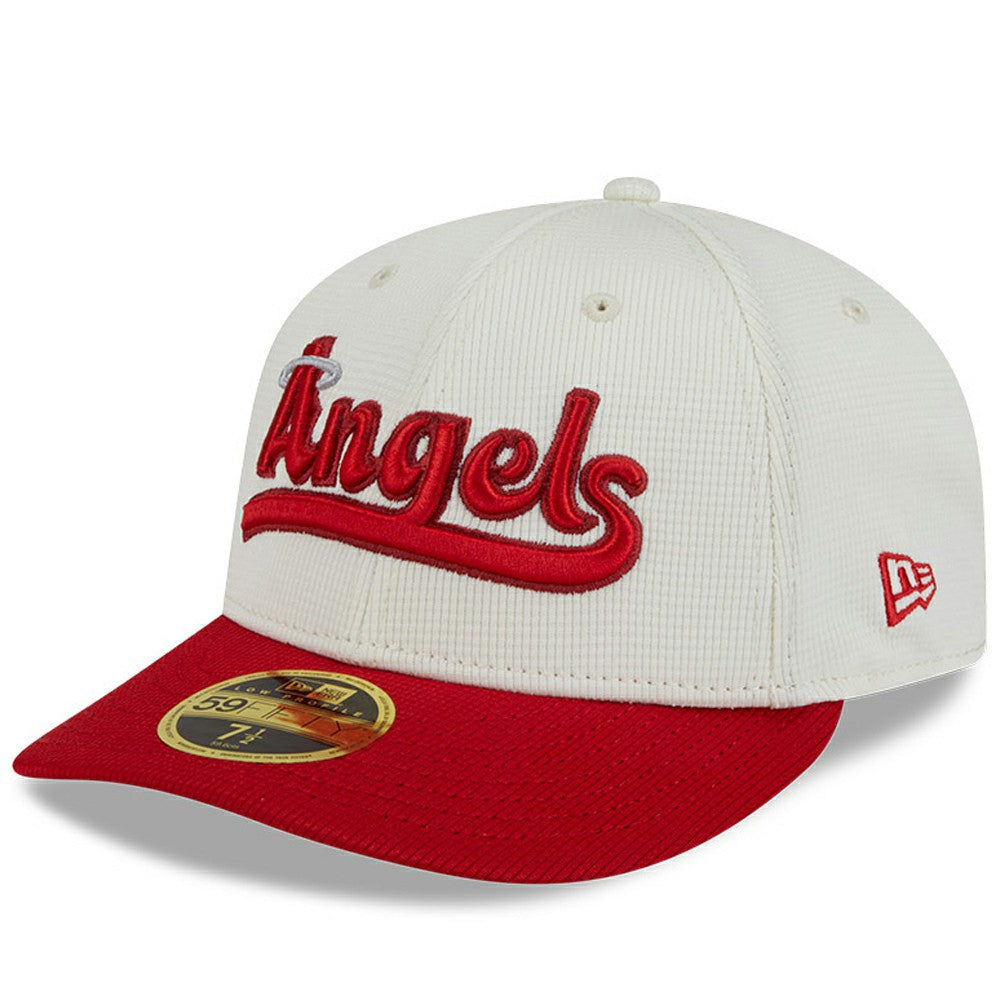 Los Angeles Angels City Connect Batting Practice Low Profile 59FIFTY Fitted Hat Cream/Red