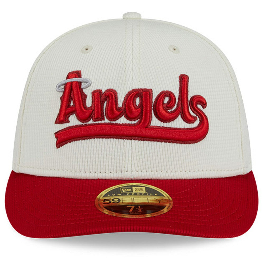 Los Angeles Angels City Connect Batting Practice Low Profile 59FIFTY Fitted Hat Cream/Red