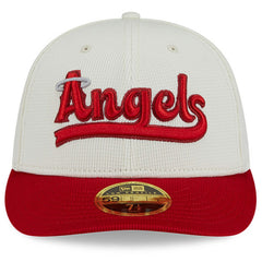 Los Angeles Angels City Connect Batting Practice Low Profile 59FIFTY Fitted Hat Cream/Red