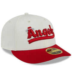 Los Angeles Angels City Connect Batting Practice Low Profile 59FIFTY Fitted Hat Cream/Red