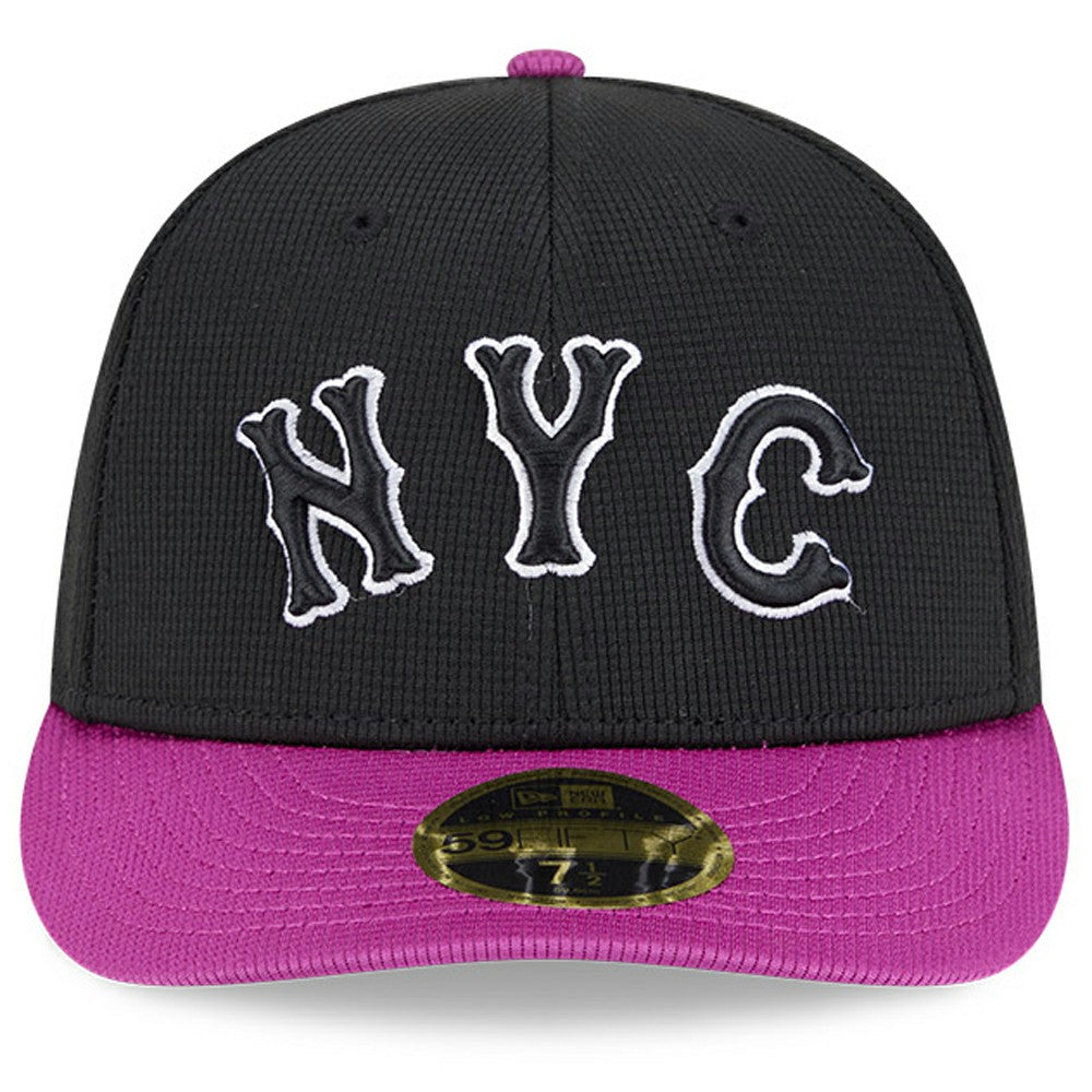 New York Mets City Connect Batting Practice Low Profile 59FIFTY Fitted Hat Charcoal/Purple