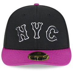 New York Mets City Connect Batting Practice Low Profile 59FIFTY Fitted Hat Charcoal/Purple