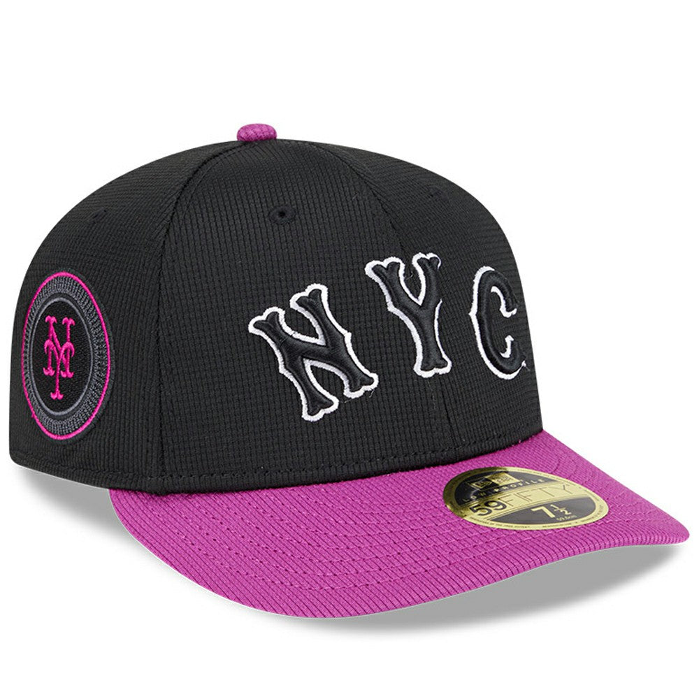 New York Mets City Connect Batting Practice Low Profile 59FIFTY Fitted Hat Charcoal/Purple