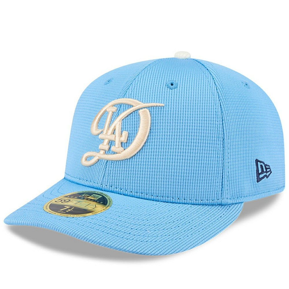 Los Angeles Dodgers City Connect Batting Practice Low Profile 59FIFTY Fitted Hat Light Blue