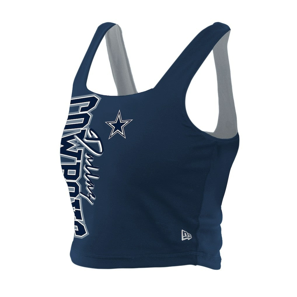 Dallas Cowboys New Era Women's Reversible Cropped Sport Classics Tank Top - Navy/Gray cheap