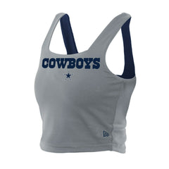 Dallas Cowboys New Era Women's Reversible Cropped Sport Classics Tank Top - Navy/Gray cheap