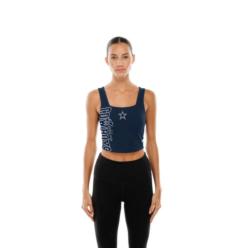 Dallas Cowboys New Era Women's Reversible Cropped Sport Classics Tank Top - Navy/Gray cheap