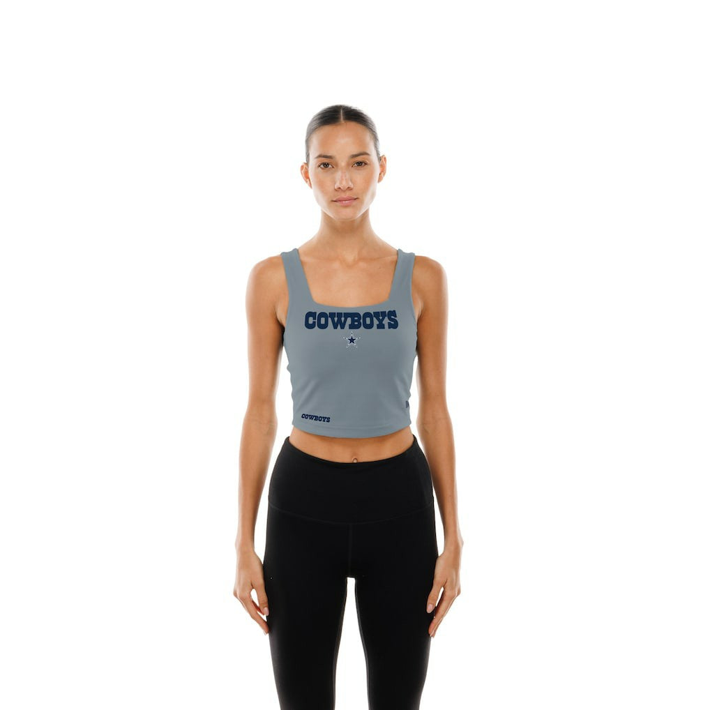 Dallas Cowboys New Era Women's Reversible Cropped Sport Classics Tank Top - Navy/Gray cheap