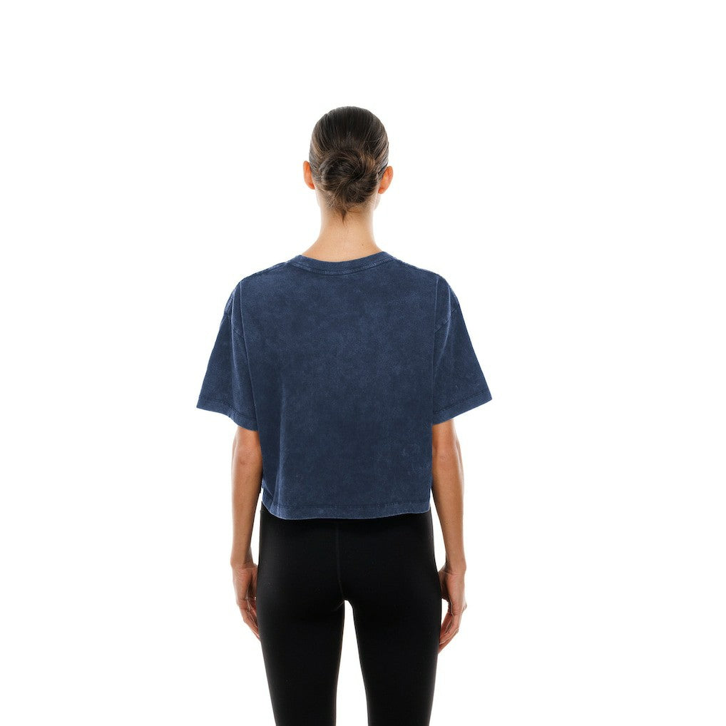 Dallas Cowboys New Era Women's Cropped Boxy Sport Classics Mineral Wash T-Shirt - Navy on sale