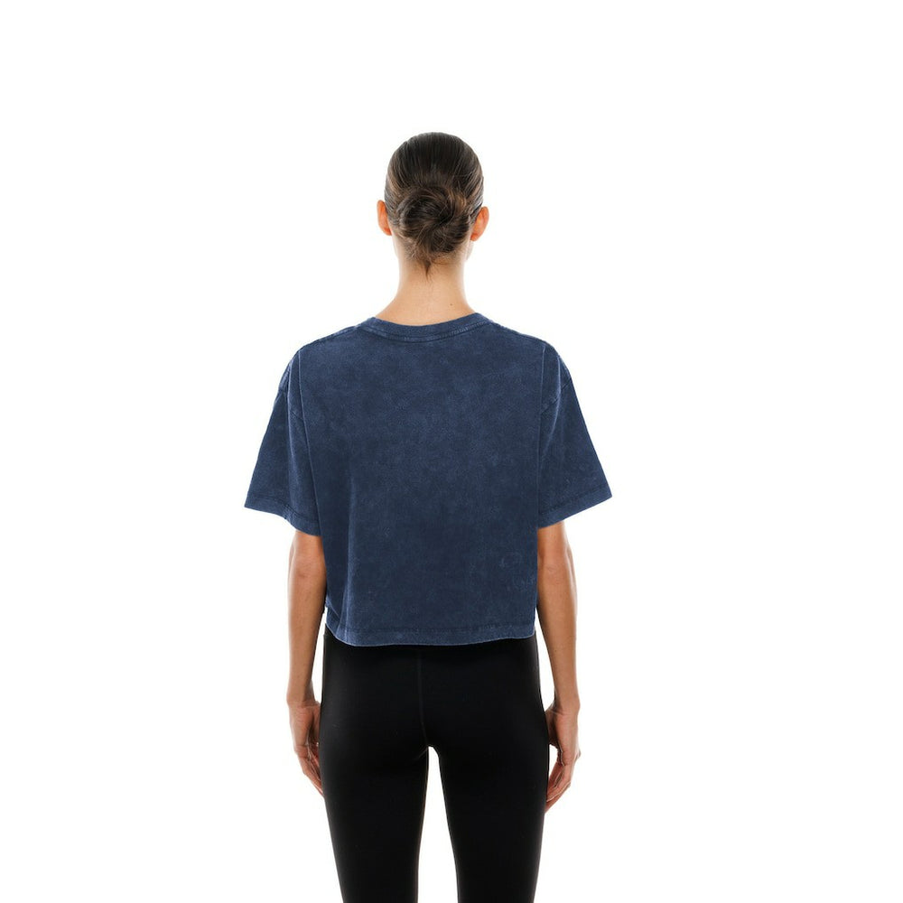 Dallas Cowboys New Era Women's Cropped Boxy Sport Classics Mineral Wash T-Shirt - Navy on sale