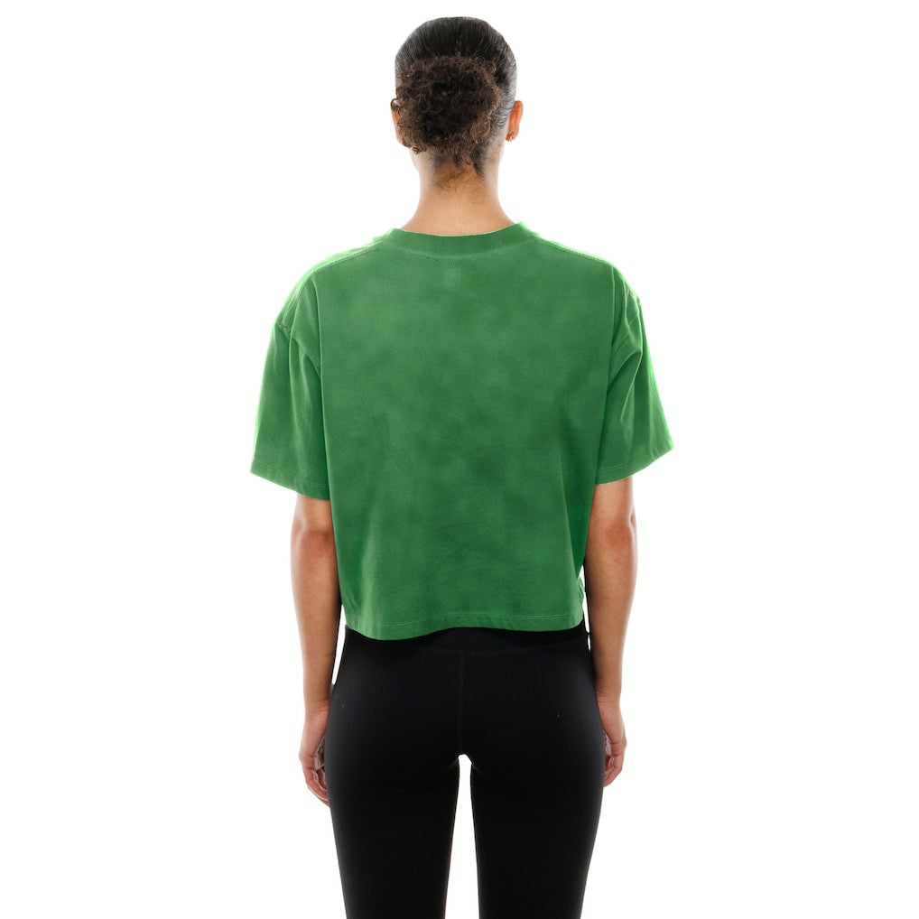 Philadelphia Eagles New Era Women's Cropped Boxy Sport Classics Mineral Wash T-Shirt - Kelly Green online