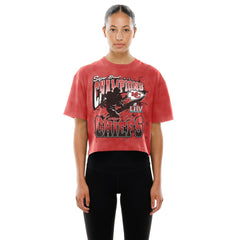 Kansas City Chiefs New Era Women's Cropped Boxy Sport Classics Mineral Wash T-Shirt - Red sale