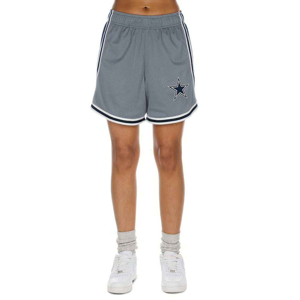 Dallas Cowboys New Era Women's Sport Classics Mesh Shorts - Silver/Navy sale