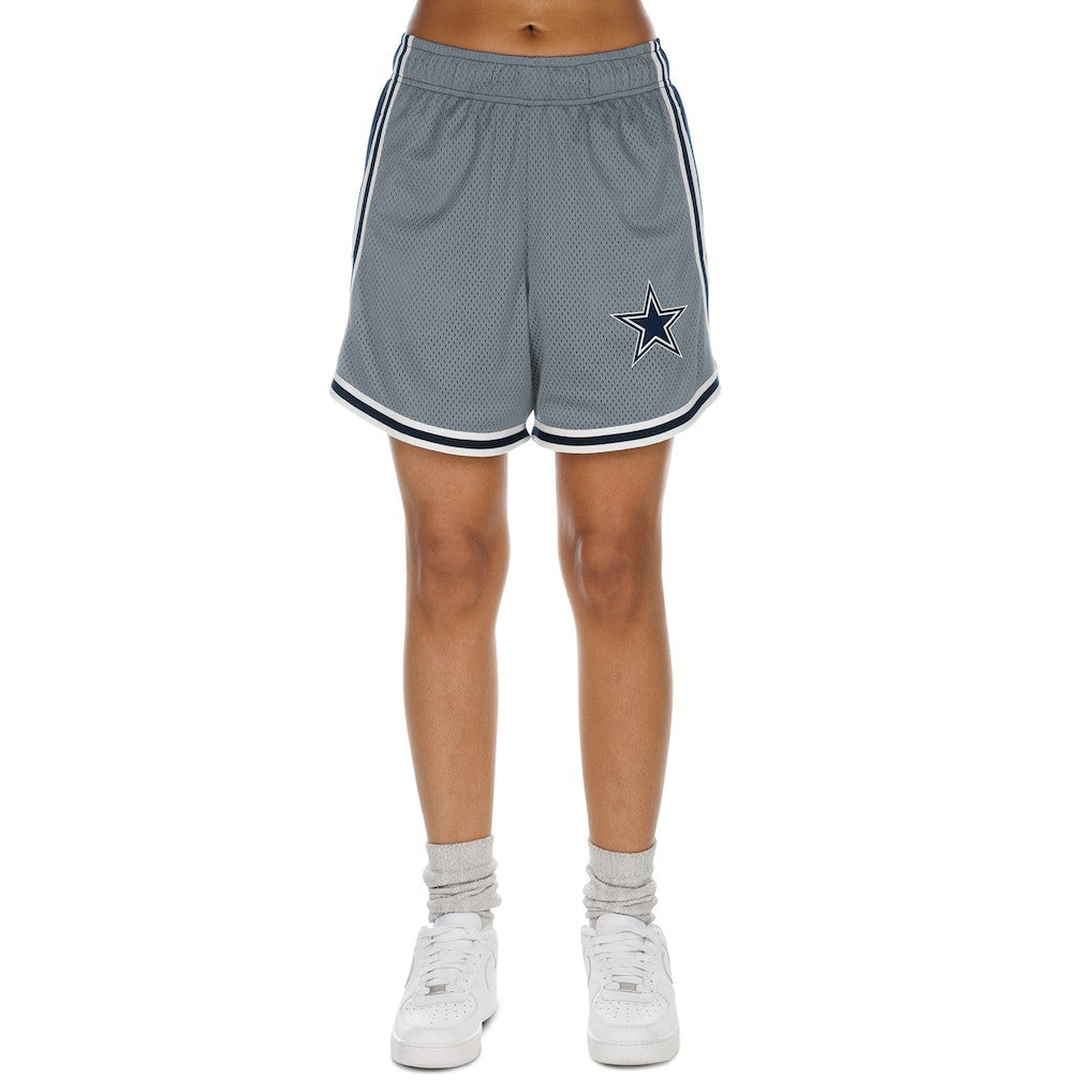 Dallas Cowboys New Era Women's Sport Classics Mesh Shorts - Silver/Navy sale