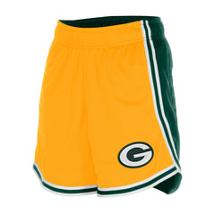 Green Bay Packers New Era Women's Sport Classics Mesh Shorts - Gold/Green cheap