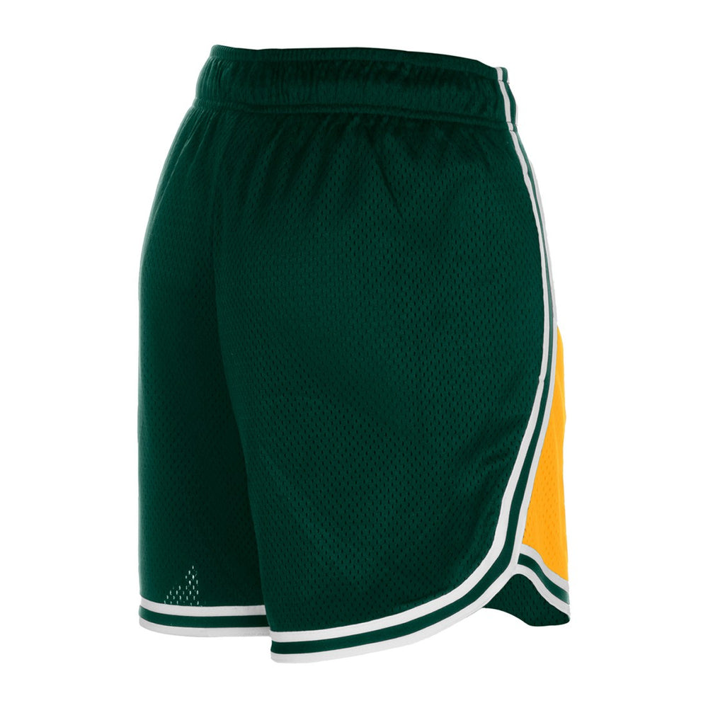 Green Bay Packers New Era Women's Sport Classics Mesh Shorts - Gold/Green cheap