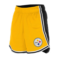 Pittsburgh Steelers New Era Women's Sport Classics Mesh Shorts - Gold/Black sale