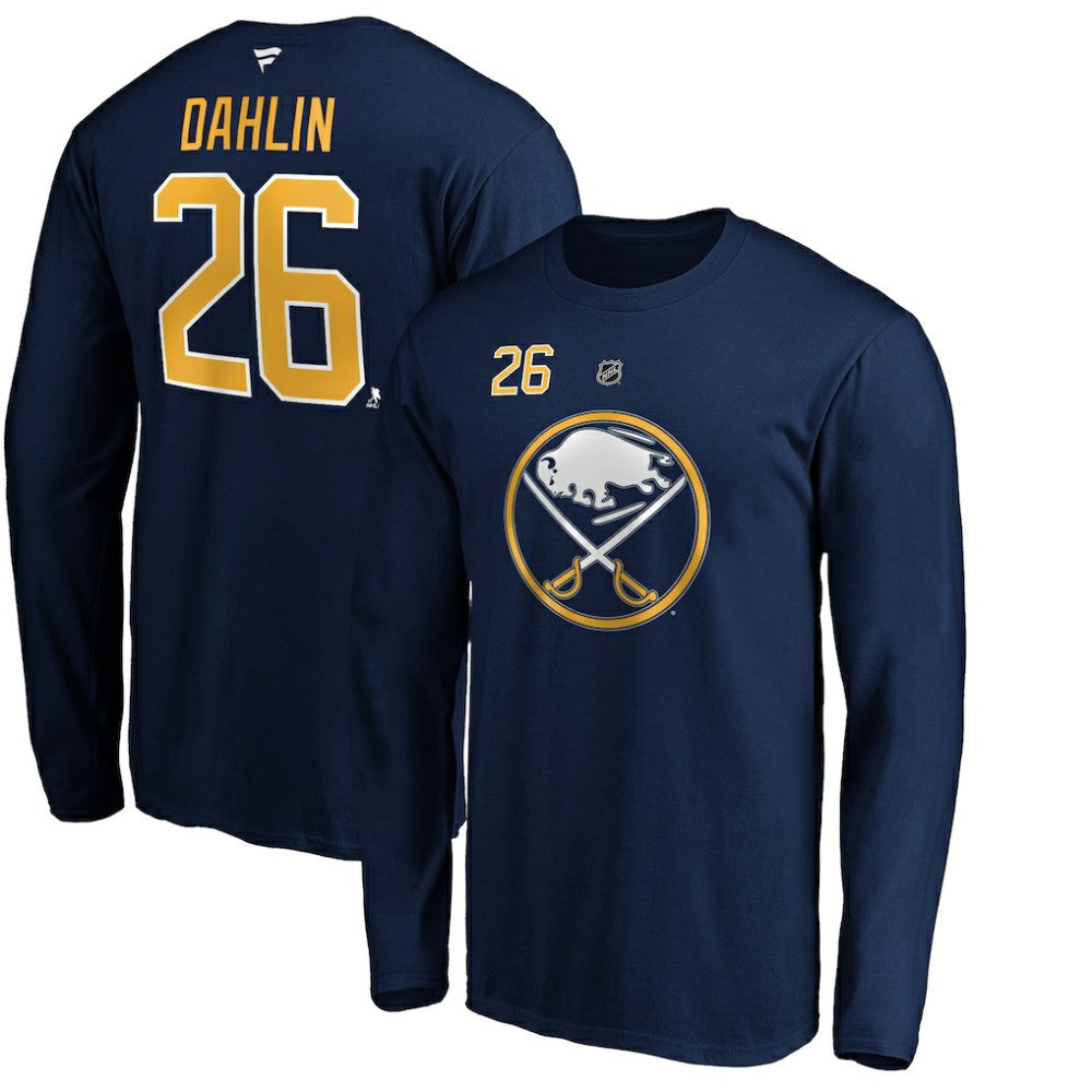 Rasmus Dahlin Buffalo Sabres Fanatics Authentic Stack Name & Number T-Shirt - Navy T-shirts
