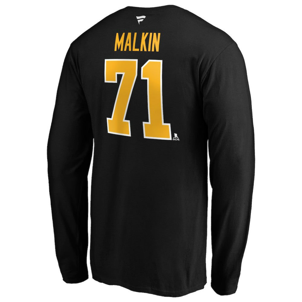 Evgeni Malkin Pittsburgh Penguins Fanatics Authentic Stack Name & Number T-Shirt - Black T-shirts