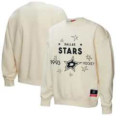 Dallas Stars Mitchell & Ness Women's Logo 3.0 Pullover Sweatshirt - Cream Sweatshirts