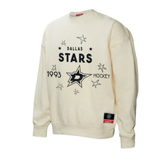 Dallas Stars Mitchell & Ness Women's Logo 3.0 Pullover Sweatshirt - Cream Sweatshirts