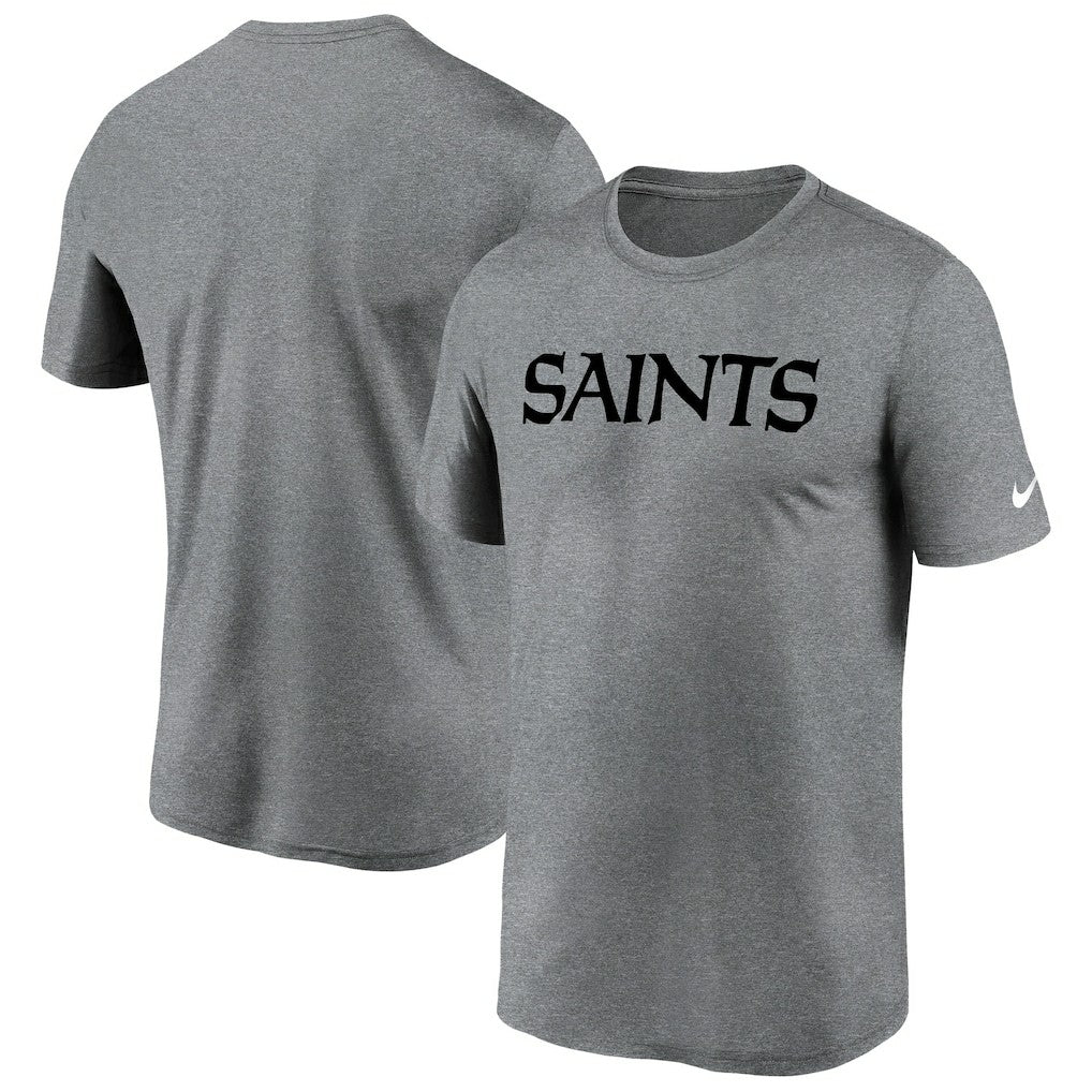 New Orleans Saints Legend Wordmark T-Shirt - Heather Gray on sale
