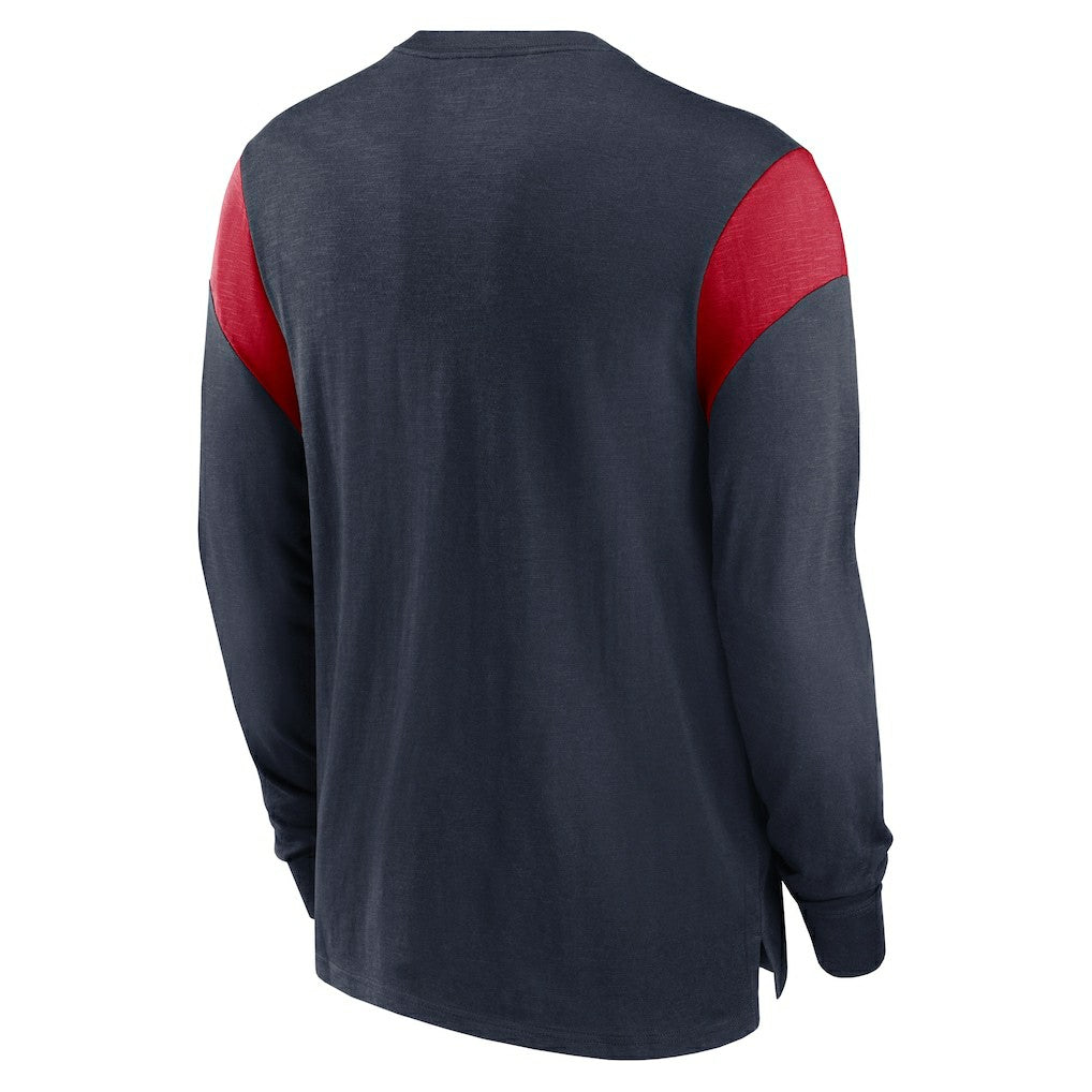 Houston Texans Rewind Playback Helmet Long Sleeve T-Shirt - Heather Navy on sale