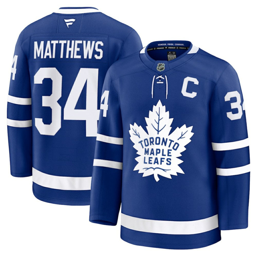 Auston Matthews Toronto Maple Leafs Fanatics Captain Patch Home Premium Jersey - Blue Jerseys