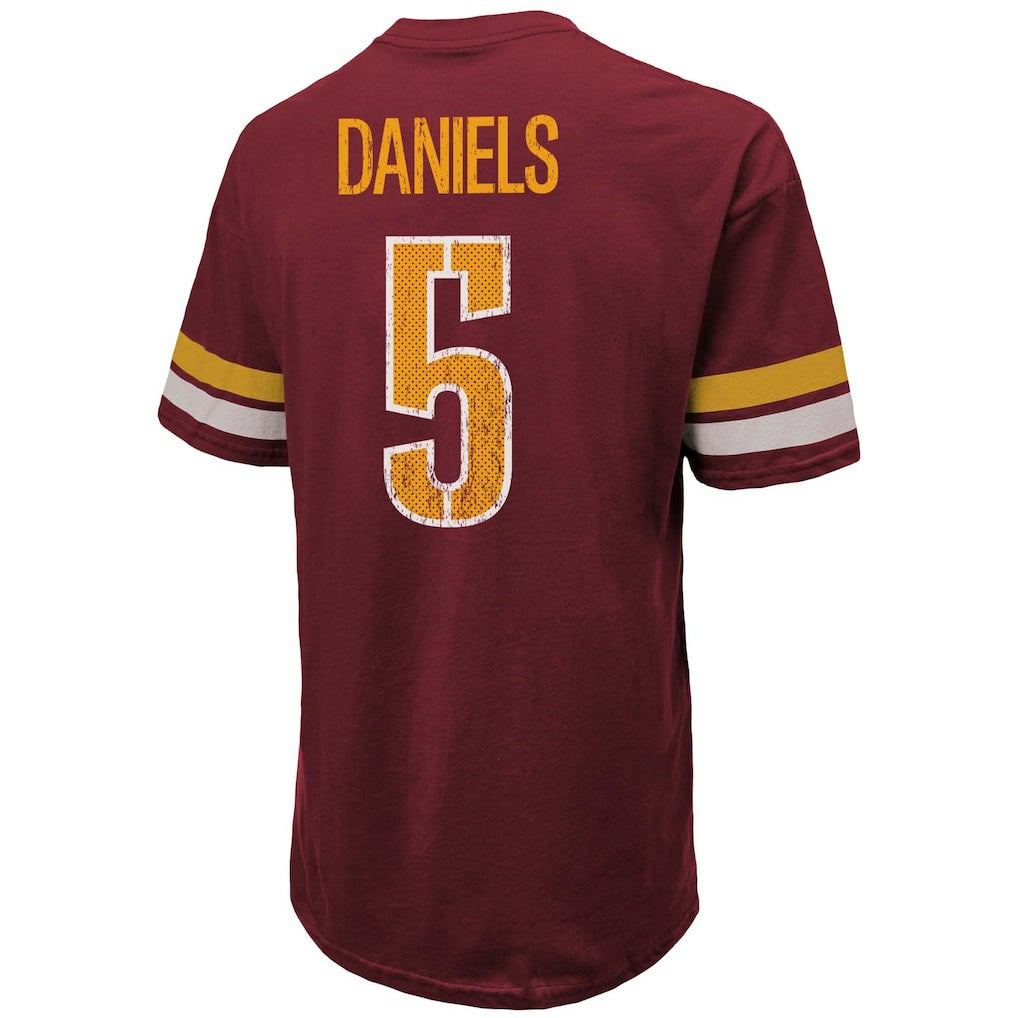 Jayden Daniels Washington Commanders Majestic Threads Name & Number Oversize Fit T-Shirt - Burgundy sale