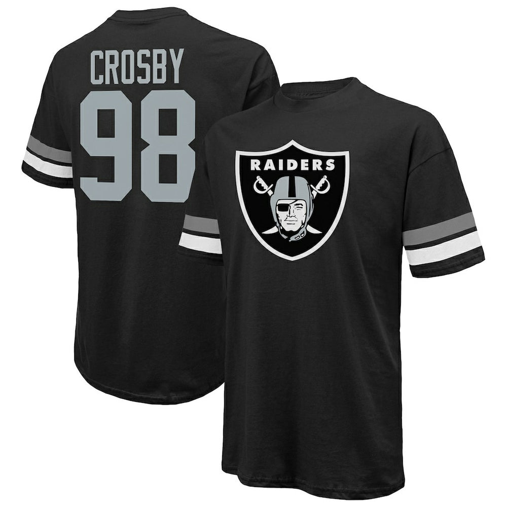 Maxx Crosby Las Vegas Raiders Majestic Threads Name & Number Oversize Fit T-Shirt - Black sale