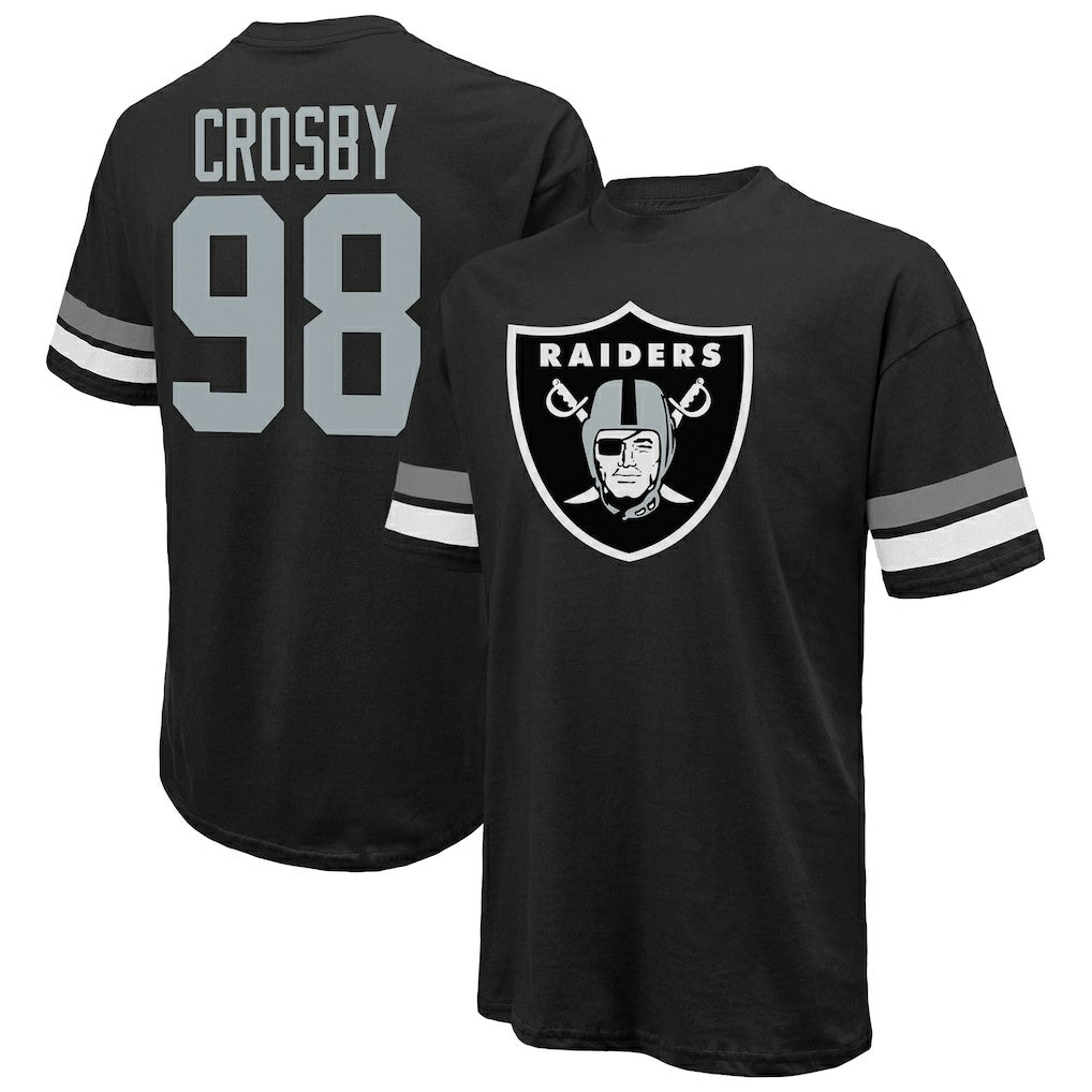 Maxx Crosby Las Vegas Raiders Majestic Threads Name & Number Oversize Fit T-Shirt - Black sale
