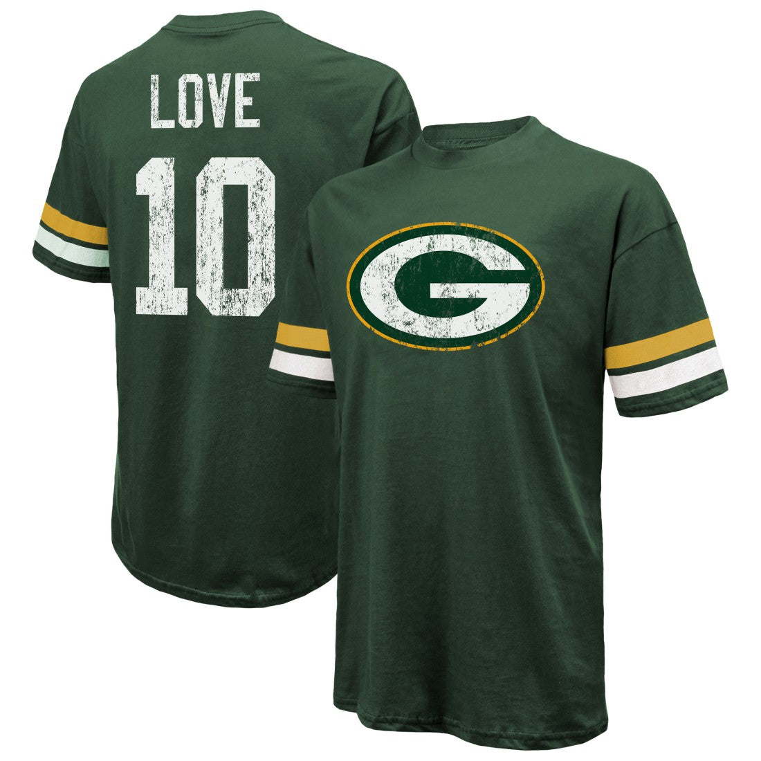 Jordan Love Green Bay Packers Majestic Threads Name & Number Oversize Fit T-Shirt - Green sale