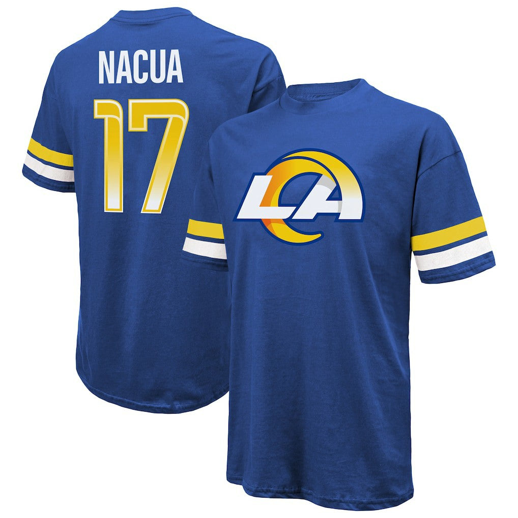 Puka Nacua Los Angeles Rams Majestic Threads Name & Number Oversized Fit T-Shirt - Royal discount