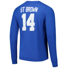 Amon-Ra St. Brown Detroit Lions Majestic Threads Name & Number Long Sleeve T-Shirt - Blue sale
