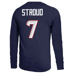 C.J. Stroud Houston Texans Majestic Threads Name & Number Non-Distressed Long Sleeve T-Shirt - Navy discount