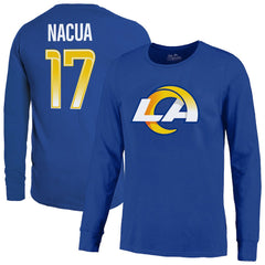 Puka Nacua Los Angeles Rams Majestic Threads Name & Number Non-Distressed Long Sleeve T-Shirt - Royal online