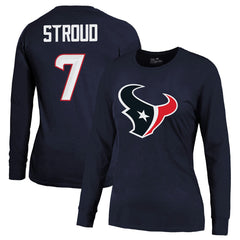 C.J. Stroud Houston Texans Majestic Threads Women's Player Name & Number Long Sleeve T-Shirt - Navy online