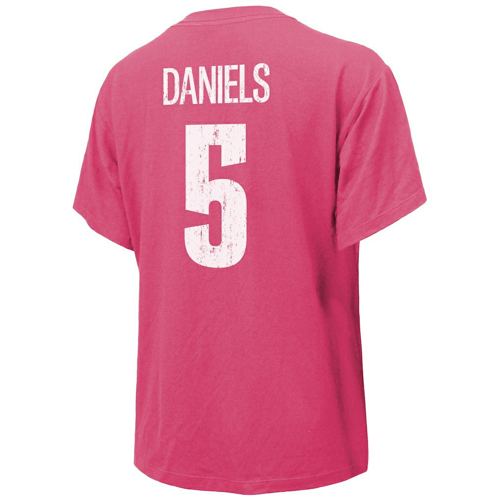 Jayden Daniels Washington Commanders Majestic Threads Women's Name & Number T-Shirt - Pink online