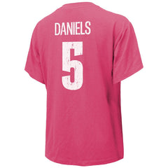 Jayden Daniels Washington Commanders Majestic Threads Women's Name & Number T-Shirt - Pink online