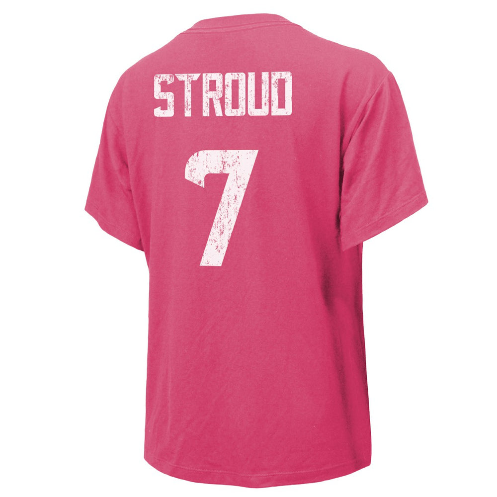 C.J. Stroud Houston Texans Majestic Threads Women's Name & Number T-Shirt - Pink for sale