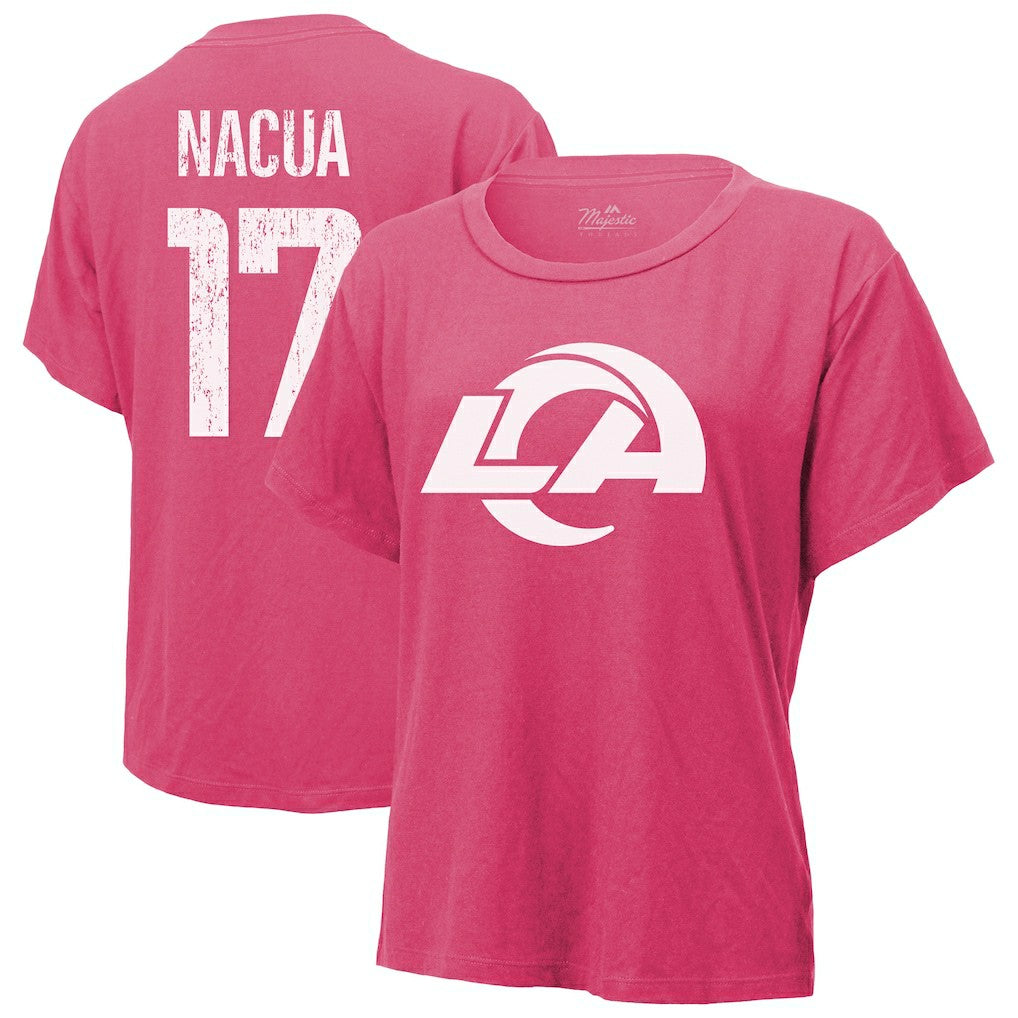 Puka Nacua Los Angeles Rams Majestic Threads Women's Name & Number T-Shirt - Pink for sale