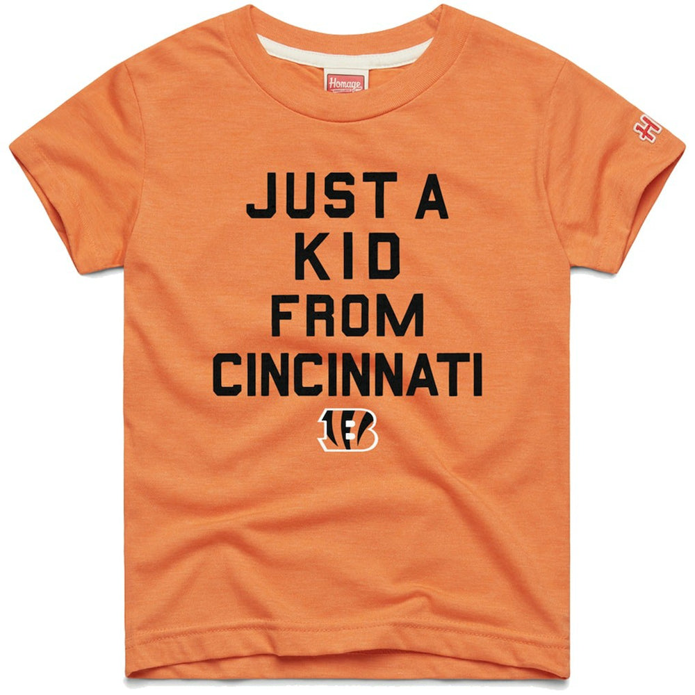 Cincinnati Bengals Homage Youth Just a Kid Tri-Blend T-Shirt - Orange on sale