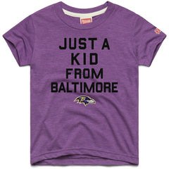 Baltimore Ravens Homage Youth Just a Kid Tri-Blend T-Shirt - Purple discount