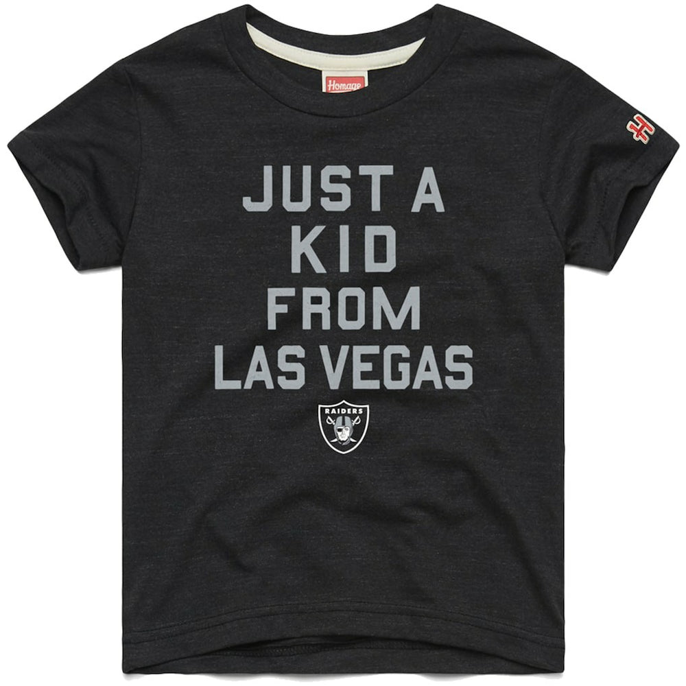 Las Vegas Raiders Homage Youth Just a Kid Tri-Blend T-Shirt - Black on sale