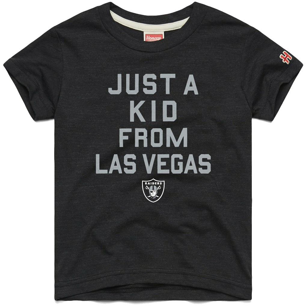 Las Vegas Raiders Homage Youth Just a Kid Tri-Blend T-Shirt - Black on sale