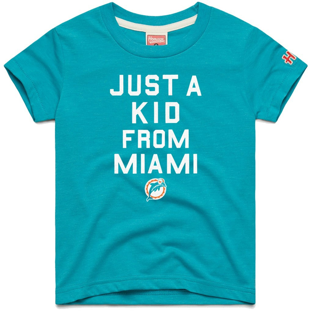 Miami Dolphins Homage Youth Just a Kid Tri-Blend T-Shirt - Aqua online