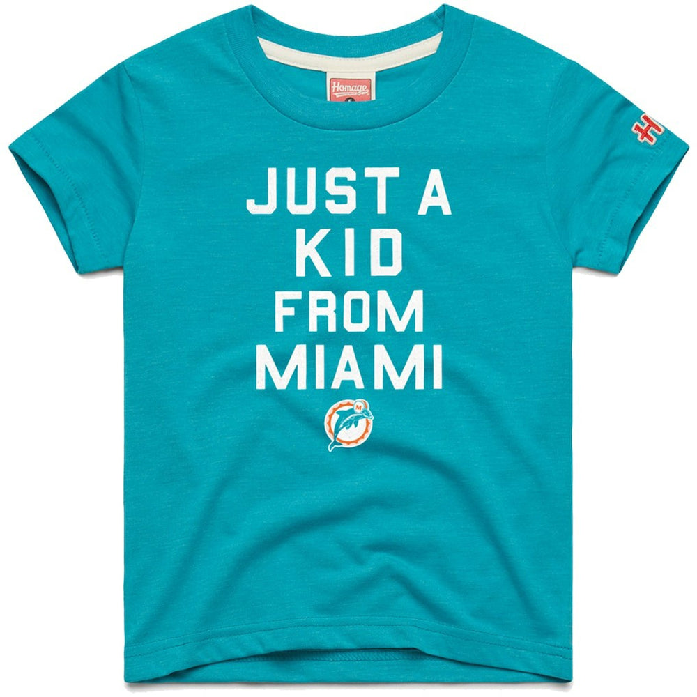 Miami Dolphins Homage Youth Just a Kid Tri-Blend T-Shirt - Aqua online