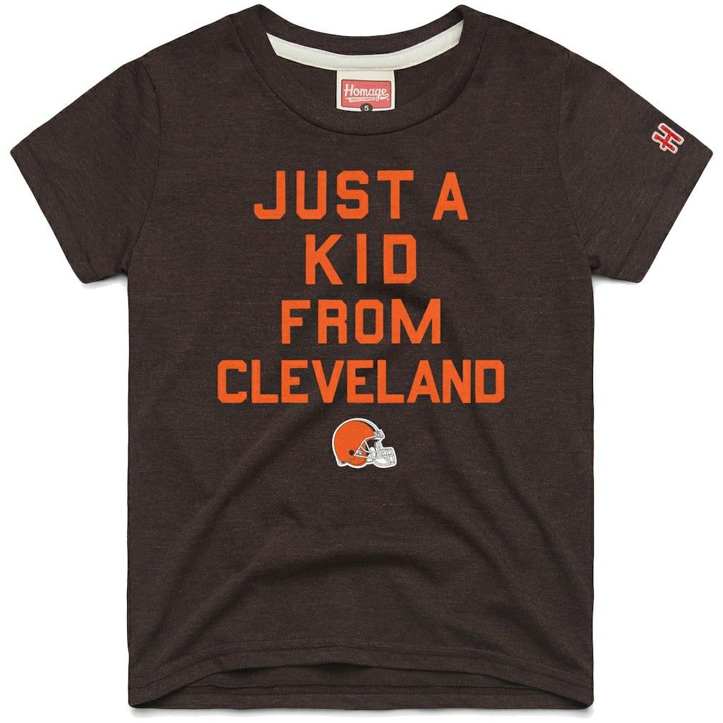 Cleveland Browns Homage Youth Just a Kid Tri-Blend T-Shirt - Brown outlet