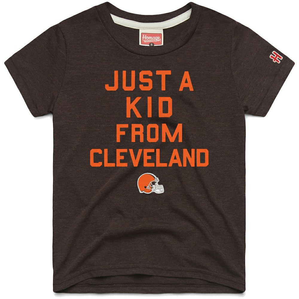 Cleveland Browns Homage Youth Just a Kid Tri-Blend T-Shirt - Brown outlet