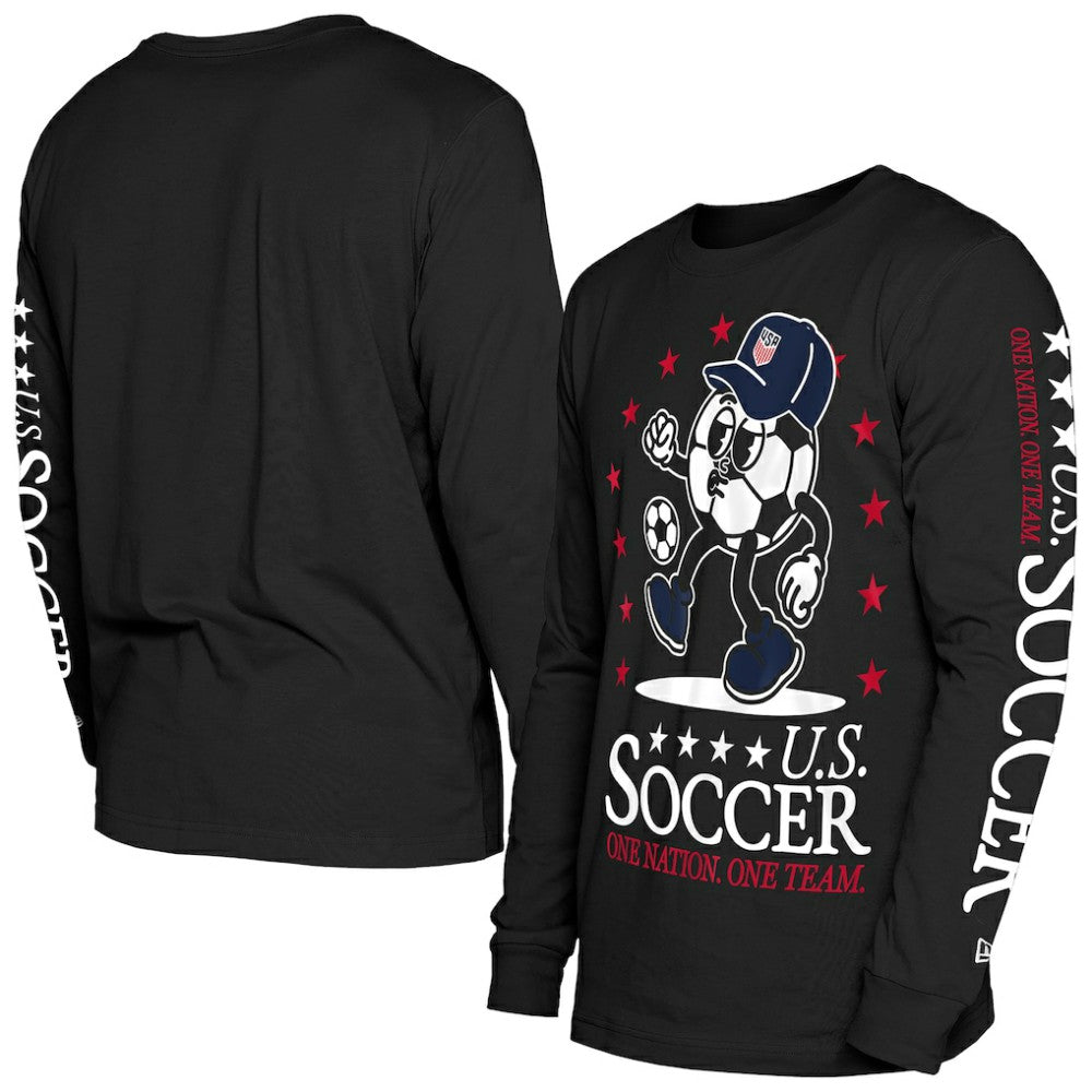 USMNT New Era Old School Sport Long Sleeve T-Shirt - Black on sale